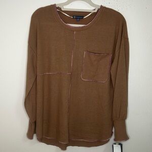 NWOT Soft Democracy pocket seam detail long sleeve top